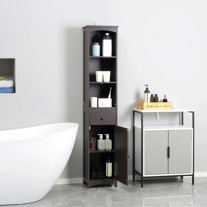 Tall Bathroom Cabinet Free Standing Bath Storage