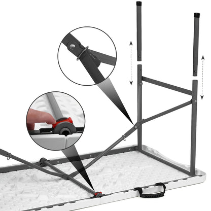 Extra-Large 6ft Waterproof Banquet Table - Heavy Duty Folding w/ Non-Slip Surface!