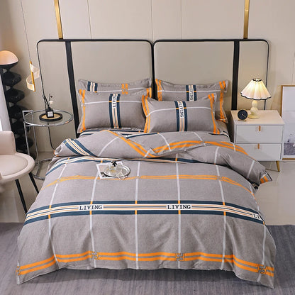 3 Pieces Luxury Striped Duvet Covers Soft Set Thickened Breathable Bedding Sets