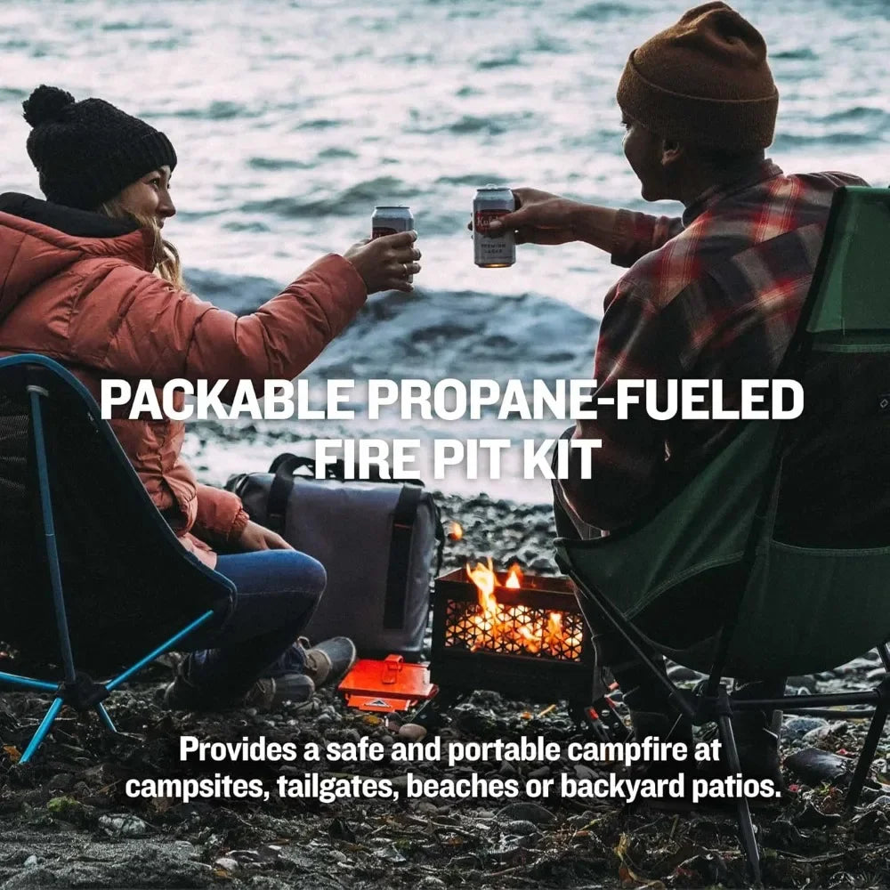 Portable Propane Fire Pit Iniki Fire Can with Hose and Adjustable Regulator