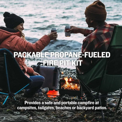Portable Propane Fire Pit Iniki Fire Can with Hose and Adjustable Regulator
