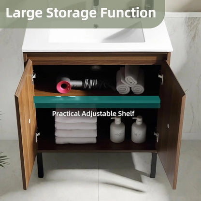 30 Inch Bathroom Vanity with Sink, Modern Design for Small Spaces