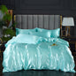3-Pieces Silky Satin Duvet Cover Set Queen Size Soft Smooth Durable Comforter