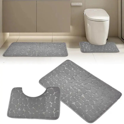 Bathroom Mat Non-Slip Coral Fleece Bath Set Bathroom 2 Piece