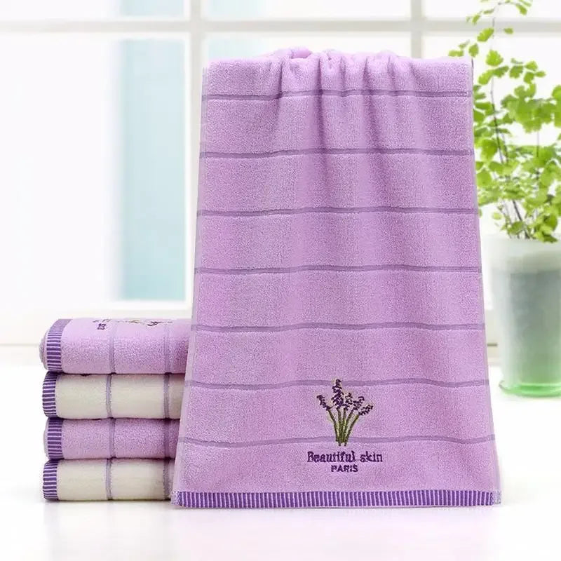 High Quality Bath Towel Cotton Embroidery Lavender Aromatherapy