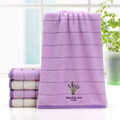 High Quality Bath Towel Cotton Embroidery Lavender Aromatherapy
