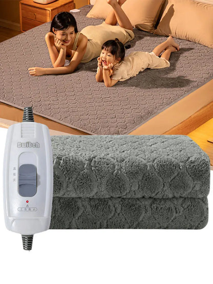 Plush Electric Blanket Double Single Velvet Intelligent Blanket Portable Grey