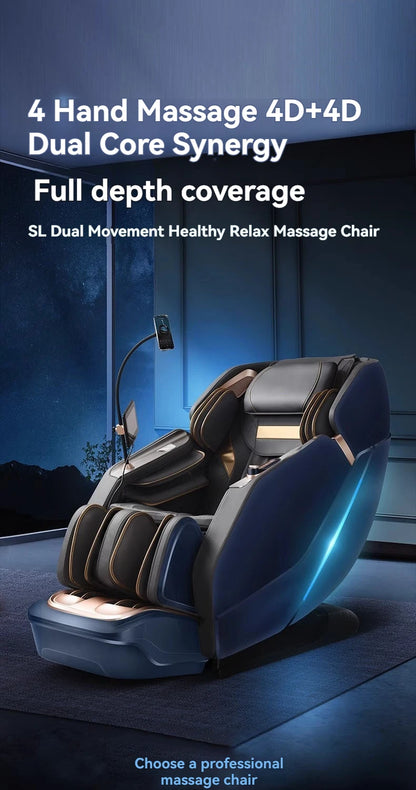 4D+4D Electric Massage Chairs Full Body Recliner Zero Gravity Auto Massage Chair