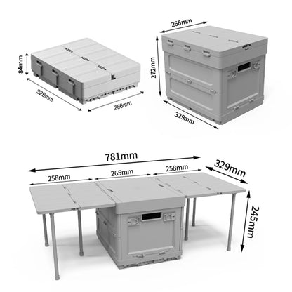 Portable Picnic Table with Cooling Feature Large Capacity Storage Container Function Parking Warning Sign For Camping Outdoor
