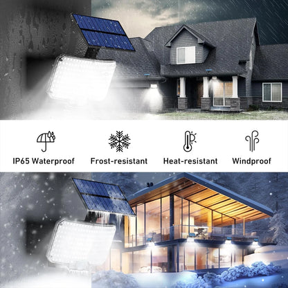 Solar Lights Outdoor 3 Modes Motion Sensor Flood Lights W/ Remote