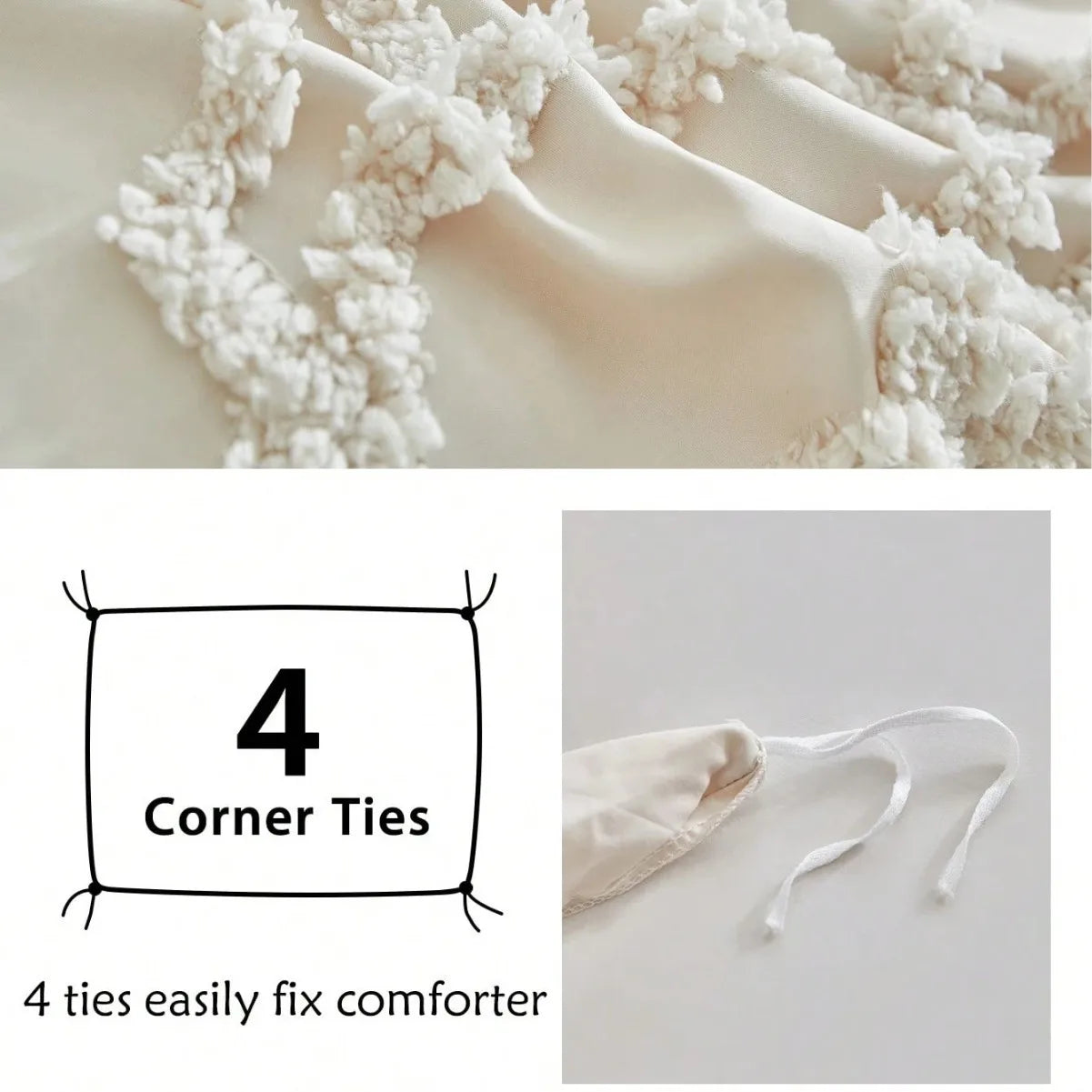 3D Rose Floral Tufted Duvet Cover Set High Quality Microfiber Bedding Set