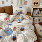 Red Strawberry Duvet Cover Set 100% Washed Cotton