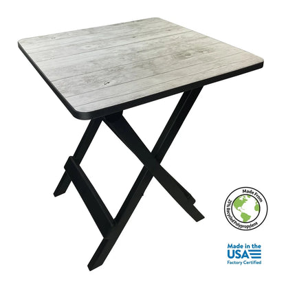 19inch Folding Side Table Portable Lightweight Outdoor Camp Table Adjustable Height Durable Plastic Collapsible Stain Resistant