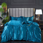 3-Pieces Silky Satin Duvet Cover Set Queen Size Soft Smooth Durable Comforter