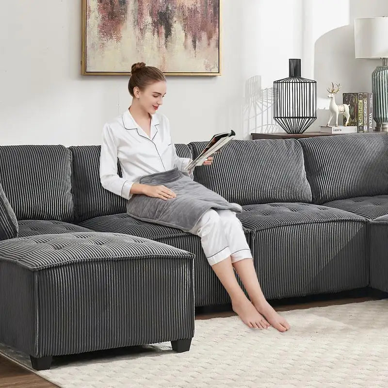 Modular Sectional Sofa U-Shaped Couch with Reversible Chaise, 6-Seat