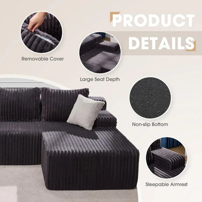 Cloud Modular Sectional Sofa Couch L-Shape Memory Foam