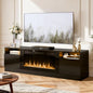 70" TV Stand with 36" Electric Fireplace, Storage Cabinet