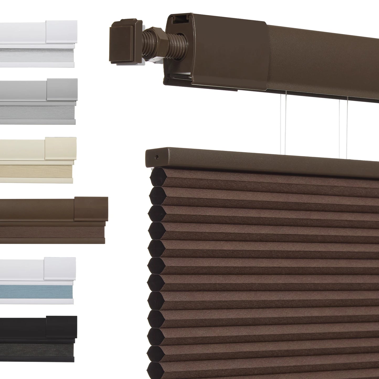 No Tools No Drill Top-Down Bottom Up Honeycomb Blinds for Windows, 1" Cell Fabric Cordless