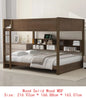 Queen Over Queen Bunk Bed with Storage, USB Ports, Antique Finish
