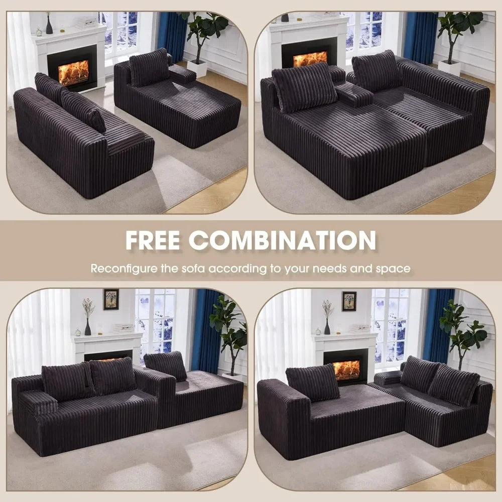 Cloud Modular Sectional Sofa Couch L-Shape Memory Foam