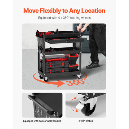 VEVOR 4-Tier Rolling Tool Cart on Wheels