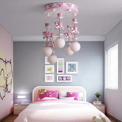 Children's room pendant princess bed cartoon boy girl Nordic creative Pegasus baby lamp
