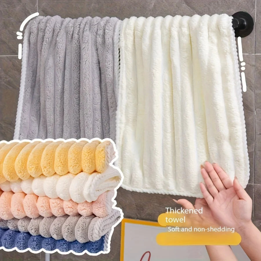 2pcs Luxury Bath Towels - Super Absorbent Coral Flock