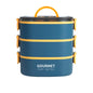 lunch box, stackable 3-layer food container, leak-proof portable, microwave safe