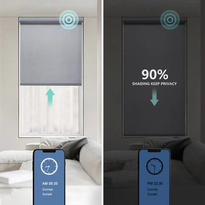 Customized Blackout Wi-Fi Control Smart Shades Electric Automatic Motorized Roller Blinds for windows