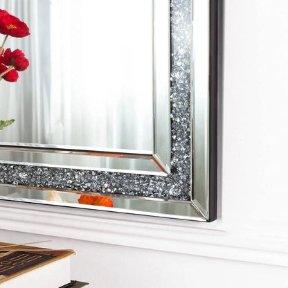 Decor Mirrors Rectangle Venetian Wall Mirrors Polished Crush Crystal Diamond Edge
