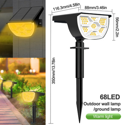 LED Solar Landscape Lights Outdoor Waterproof W / 3 Modes for Yard Lawn Walkway