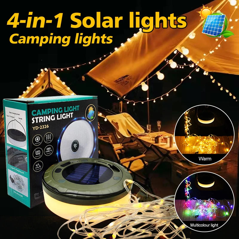 Solar Lights Outdoor Camping Light LED Flashlight with Hook ﻿
