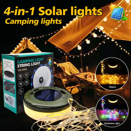 Solar Lights Outdoor Camping Light LED Flashlight with Hook ﻿