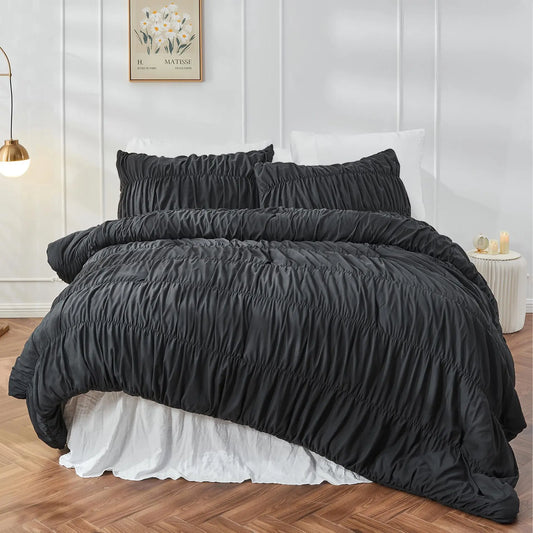 Rushed Black Duvet Cover Soft and Luxury Twin Queen King Comforter