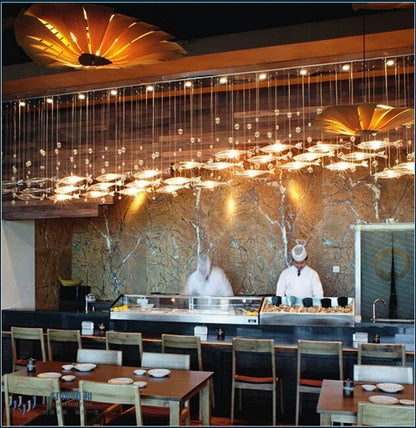Novel creative crystal glass flying fish chandelier