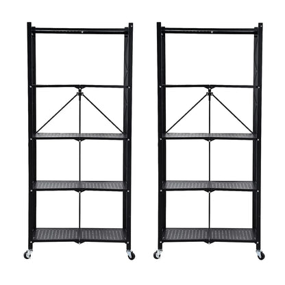 5-Tier Storage Shelving Unit, Metal Shelf 27.9"x13.4"x62.5, W/ Wheels,