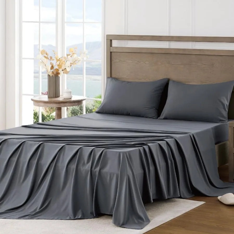 Queen Sheet Set Ultra Soft Sheets with Deep Pockets for Cooling and Breathable