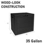 35/75 Gallon Resin Outdoor Storage Box with Handles Garden Tools
