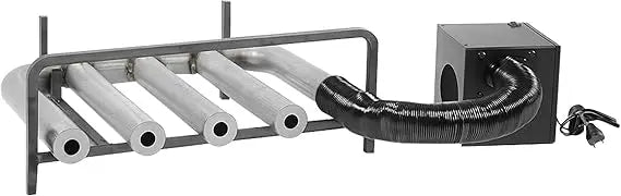 Dual-Speed Wood Fireplace Heater with 4 Aluminized Steel Tubes and Hearth Blower