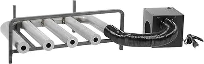 Dual-Speed Wood Fireplace Heater with 4 Aluminized Steel Tubes and Hearth Blower
