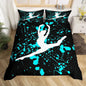 Gymnastics Duvet Cover for Kids Teens Girls Queen Lightweight Quilt Covers