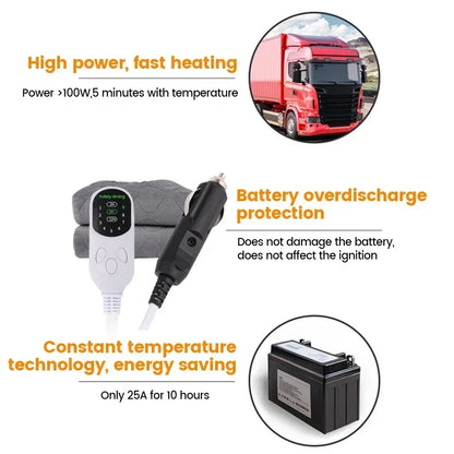 Car electric blanket 12 volts 16 volts 24 volts single double RV large truck electric mattress car heating pad