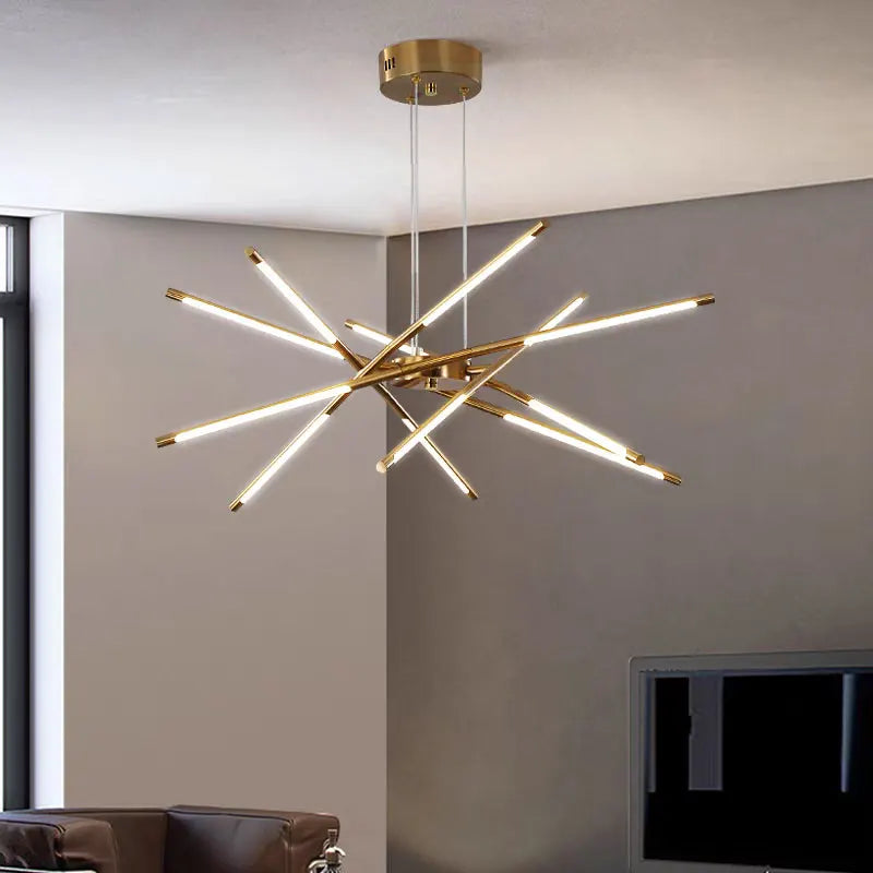 LED Tube Chandelier Living Room Bedroom Dining Room Kitchen Modern Home Decoration Hanging Light Indoor Lighting