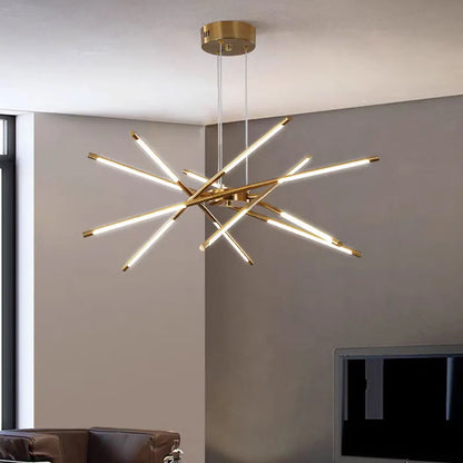 LED Tube Chandelier Living Room Bedroom Dining Room Kitchen Modern Home Decoration Hanging Light Indoor Lighting