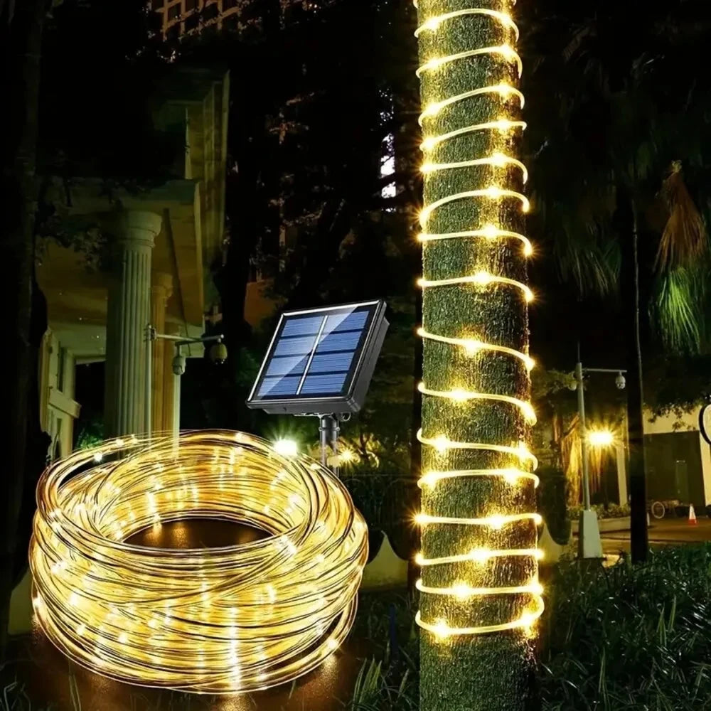 Outdoor Solar Tube Rope Led Light Garden Fairy String Light