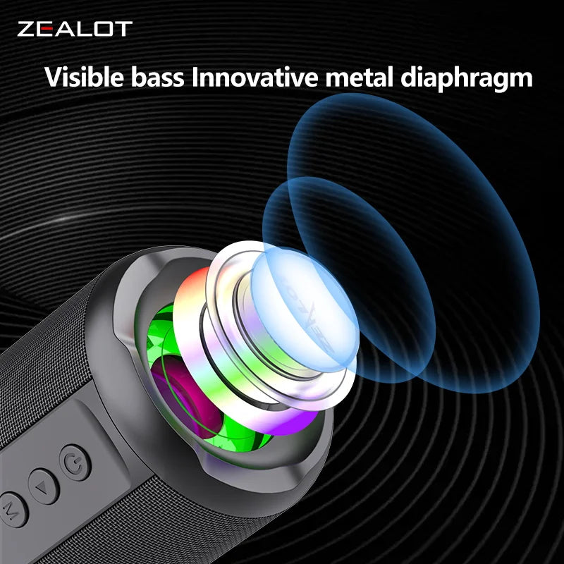 Portable 10W Wireless Speaker with Dual Pairing 1800mAh Battery 24 Hours Playtime Loud Stereo Booming Bass