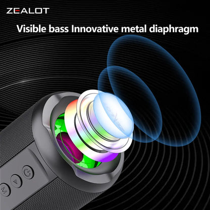Portable 10W Wireless Speaker with Dual Pairing 1800mAh Battery 24 Hours Playtime Loud Stereo Booming Bass