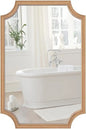 Full Scalloped Corners Arch Rectangle Wall Mirror w/ Wood Frame, 20x30,