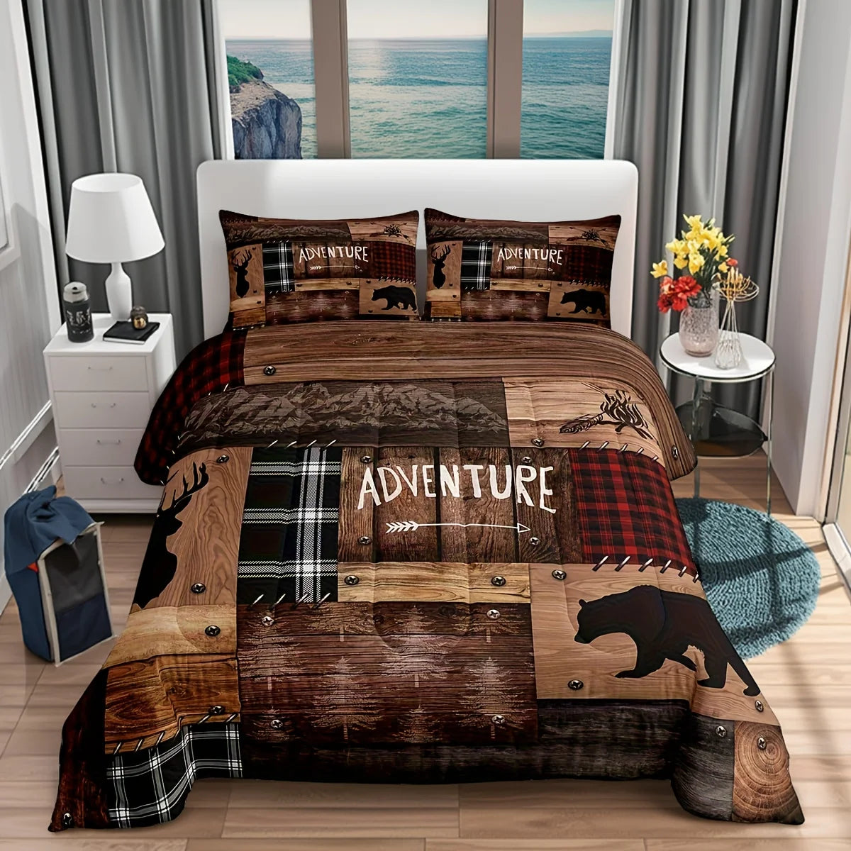 Cabin Bedding Sets Queen Size, Queen Size, Rustic Farmhouse Bedding