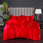3-Pieces Silky Satin Duvet Cover Set Queen Size Soft Smooth Durable Comforter
